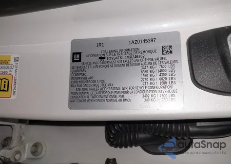 2021 Cadillac Escalade Sport z USA, uszkodzony, nr VIN 1GYS4FKL4MR246262